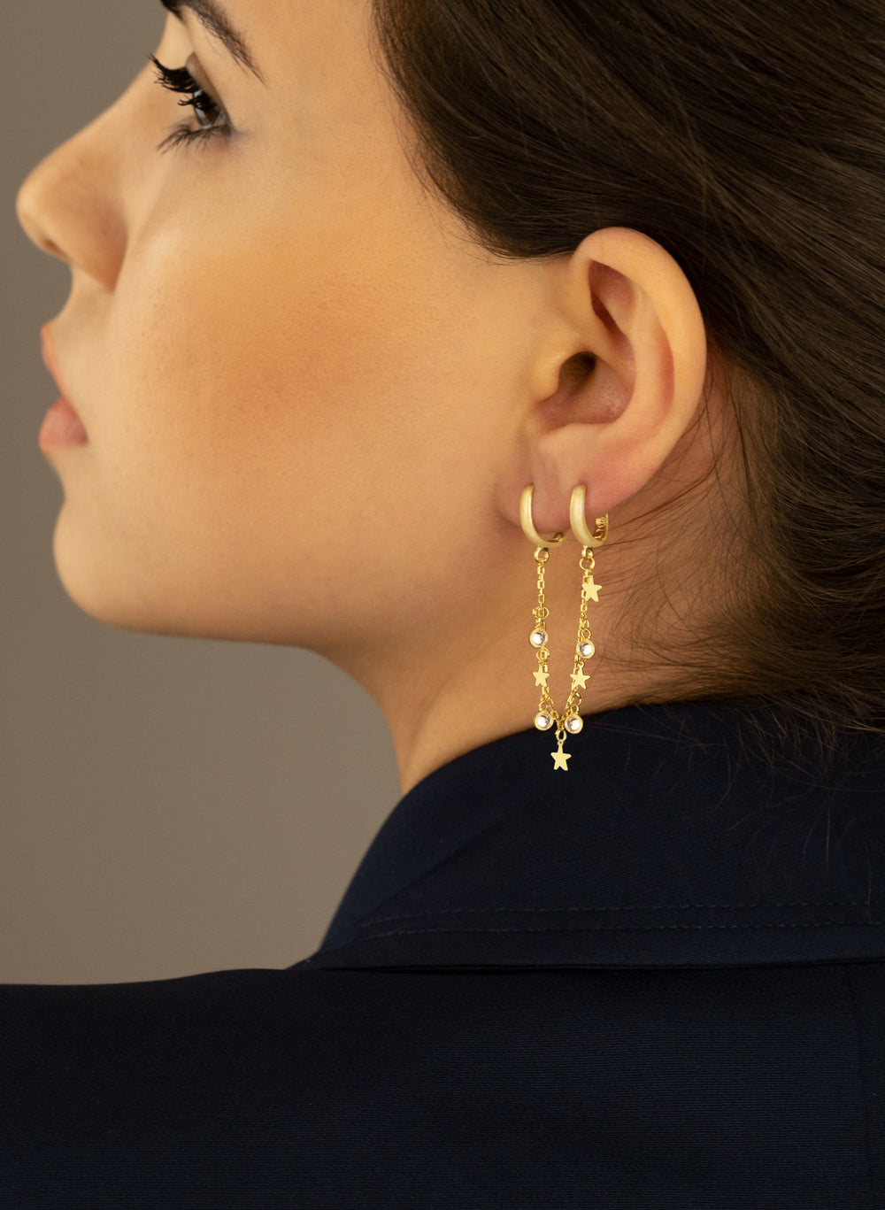 925 Sterling Silver Threader Double Hole Earrings(Zi̇nci̇ri̇ Cs40108)