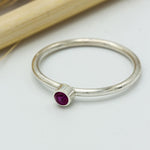 925 Sterling Silver Personalized Birthstone Ring