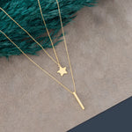 925 Sterling Silver Star And Bar Layet Necklace