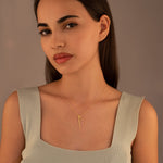 925 Sterling Silver Vertical Name Tiny Necklace