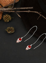 925 Sterling Silver Enamel Skull Earrings