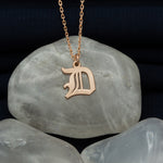 925 Sterling Silver Old English Inital Necklace