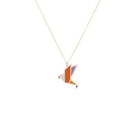 925 Sterling Silver Multi Color Enamel Bird Necklace
