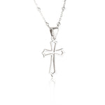 925 Sterling Silver Hollow Cross Necklace