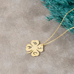 925 Sterling Silver Clover Initials Necklace