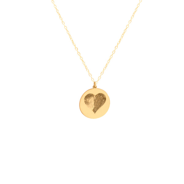 925 Sterling Silver Fingerprint Heart Pendant