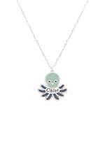 925 Sterling Silver Enamel Octopus Necklace