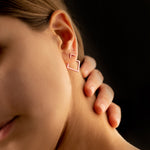 925 Sterling Silver Triangle Square Ear Jacket Necklace