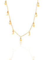 925 Sterling Silver Moon And Star Necklace