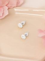 925 Sterling Silver Wink Emoji Studs