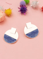 925 Sterling Silver Modern Double Round Earrings