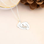 925 Sterling Silver Personalized Custom Name Baby Footprint Necklace