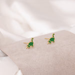 925 Sterling Silver Enamel Dinosaur Studs