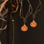 925 Sterling Silver Enamel Pumpkin Earrings,