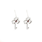 925 Sterling Silver Birth Stone Key Earrings