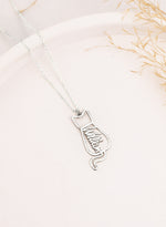 925 Sterling Silver Cat And Name Necklace