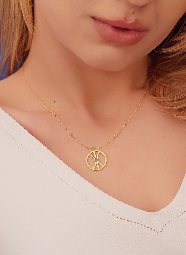 925 Sterling Silver Life Symbol Necklace With Birthstone