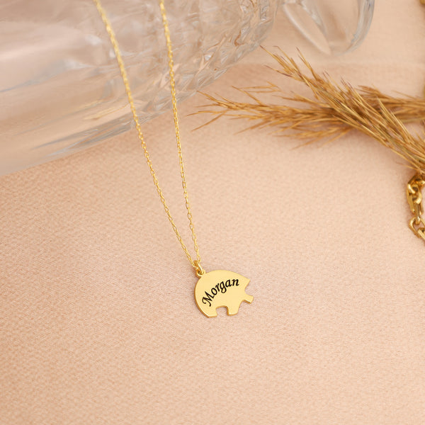 925 Sterling Silver 2 Piece Puzzle Heart Name Necklace