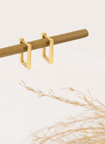 925 Sterling Silver Minimalist Rectangle Hoop Earrings