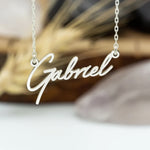 925 Sterling Silver Handwriting Custom Name Necklace