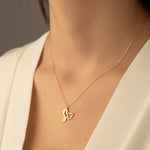 925 Sterling Silver Initial Necklace With Heart