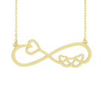 925 Sterling Silver Infinity Necklace With Hearts