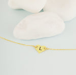 925 Sterling Silver Personalized Letter Heart Bracelet