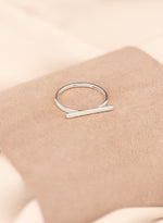 925 Sterling Silver Üstü Düz Bar Ring