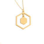 925 Sterling Silver Double Hexagon Pendant