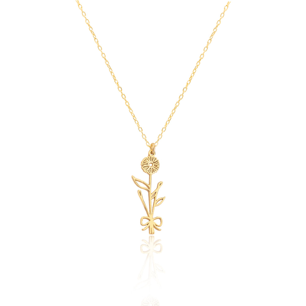 925 Sterling Silver Birth Flower Necklace,