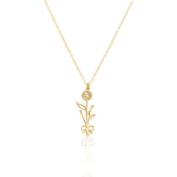 925 Sterling Silver Birth Flower Necklace,