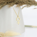 925 Sterling Silver Female Symbol Necklace