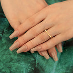 925 Sterling Silver Üstü Düz Bar Ring