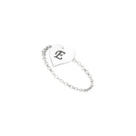 925 Sterling Silver Infinity Heart And Initial Chain Ring