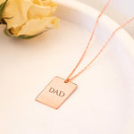 925 Sterling Silver Personalized Custom Name Rectangle Bar Necklace