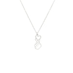 925 Sterling Silver Korean Love Heart Necklace