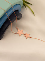 925 Sterling Silver Double Star Necklace