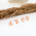 925 Sterling Silver Initial Studs,