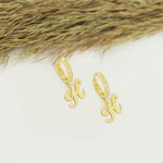 925 Sterling Silver Dangle Initial Earring 95