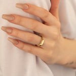 925 Sterling Silver Slim Bar Ring Önü Plaka Ring