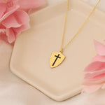 925 Sterling Silver Cross Shield Necklace