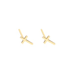 925 Sterling Silver Catholic Cross Stud Earring