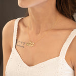 925 Sterling Silver Two Name With Heart Necklace