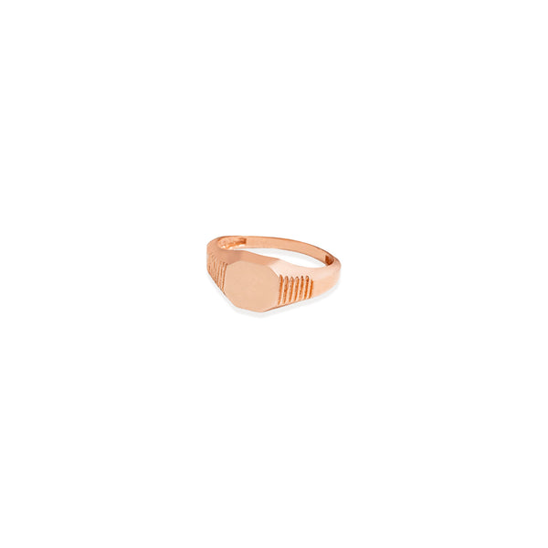 925 Sterling Silver Hexagon Signet Ring