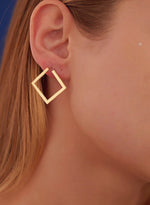 925 Sterling Silver Square Hoop Earrings 309
