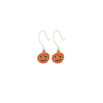 925 Sterling Silver Enamel Pumpkin Earrings,