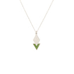 925 Sterling Silver Enamel Diamond And Triangle Necklace,