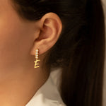 925 Sterling Silver Dangle Initial Earring 96