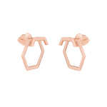 925 Sterling Silver Hexagon Ear Jacket Earrings