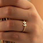 925 Sterling Silver Personalized Gold Box Chain Ring(Zi̇nci̇ri̇ Cs40005)